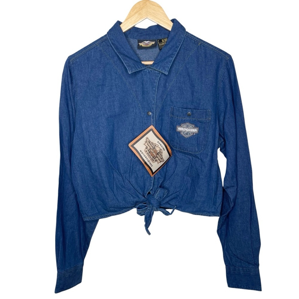 Vintage Harley-Davidson Denim Button Down Shirt Large NWT